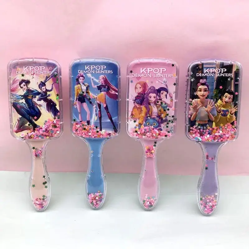 Kpop Demon Hunter Cushion Comb, High-Quality Long Handle Sofa Comb, Universal Styling Tool for Women, Cartoon Design