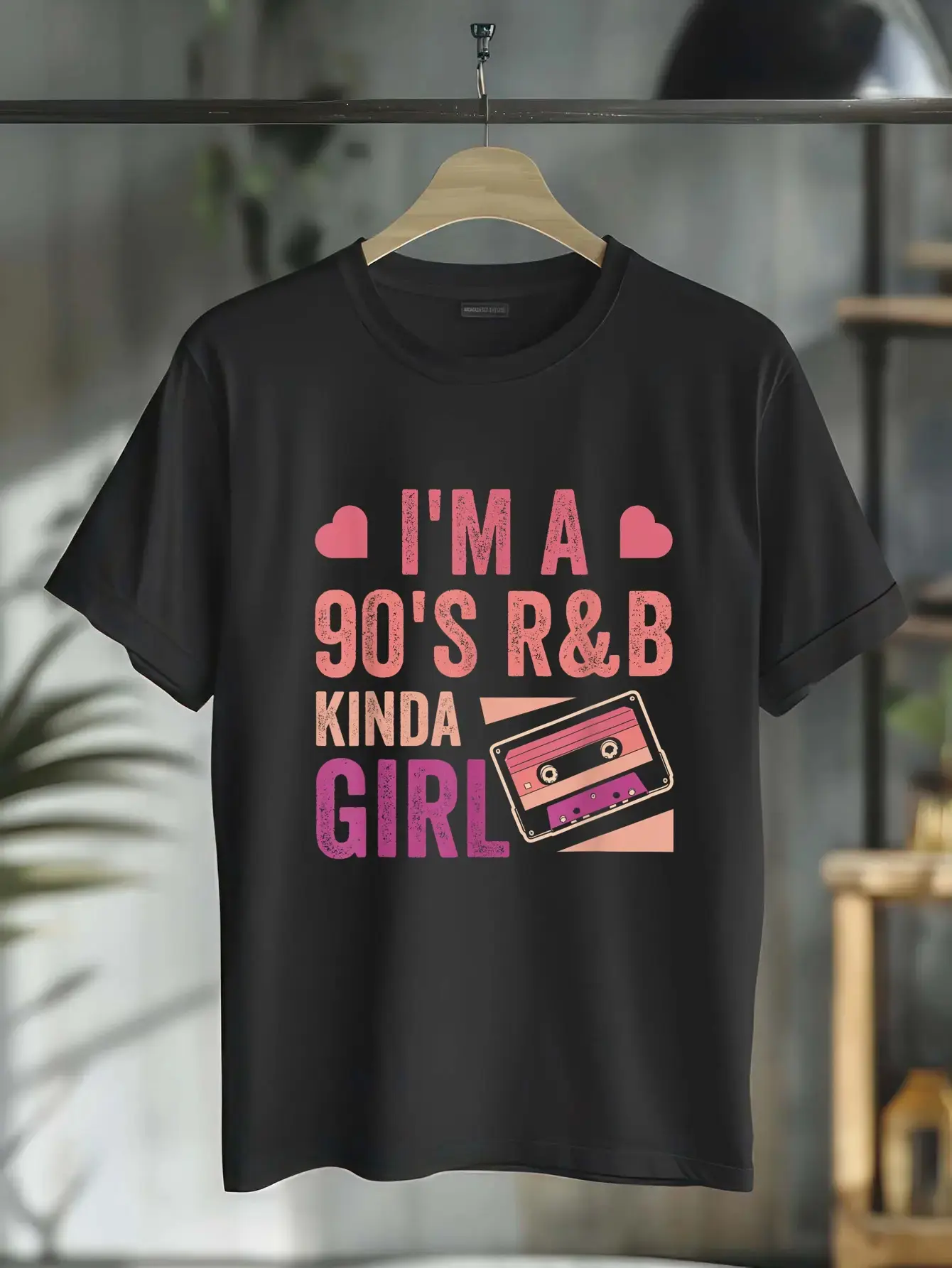 Unisex Cotton Short-Sleeve Crew Neck Streetwear Top - 90's R&B Hip Hop Soul Themed, Retro Distressed Graphic Print, Casual Wear, Fashion Sports Top for Party, Sporty Chic Style, Tshirt