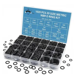 Nitrile Rubber O-Ring Kit, Heavy Duty Automotive Repair Seals, Oil & Heat Resistant, Ideal for Faucets, Pipes, Air/gas Connections
