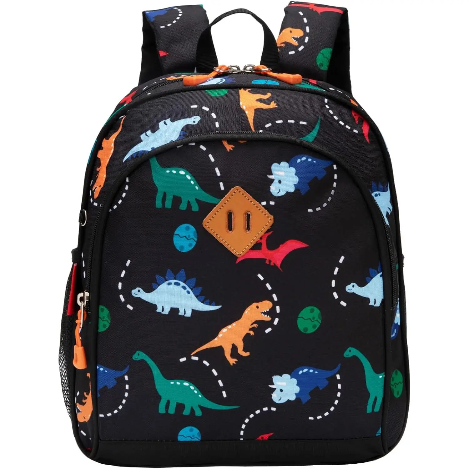 Playful Dinosaur Mini Backpack - Unisex Black Bag with Spikes for Toddlers, Preschool, Kindergarten & Travel, Novelty Print