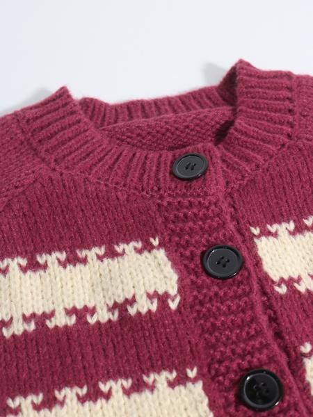 Women's Striped Colorblock Knit Cardigan Sweater, Button Front Ribbed Design, Casual Daily Wear, Long Sleeve Drop Shoulder Style, Knitwear