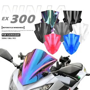 1pc For Kawasaki Ninja300 Ex300 Ex300r Motorcycle Front Windshield, Multi-Color PC Bike Windscreen Accessory, Nylon Material