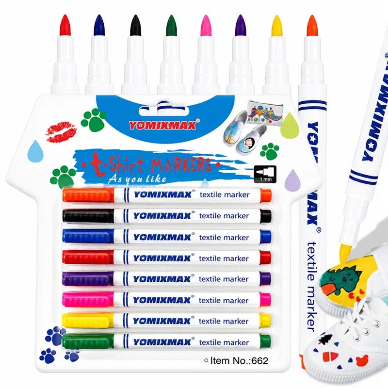 Washable Non-bleeding Fabric Marker Set | DIY Personalized Football Fan Jerseys, Hoodies and Canvas Bag Painting, 12 Colors Fabric Art Markers for Clothing Crafts, Halloween and Christmas