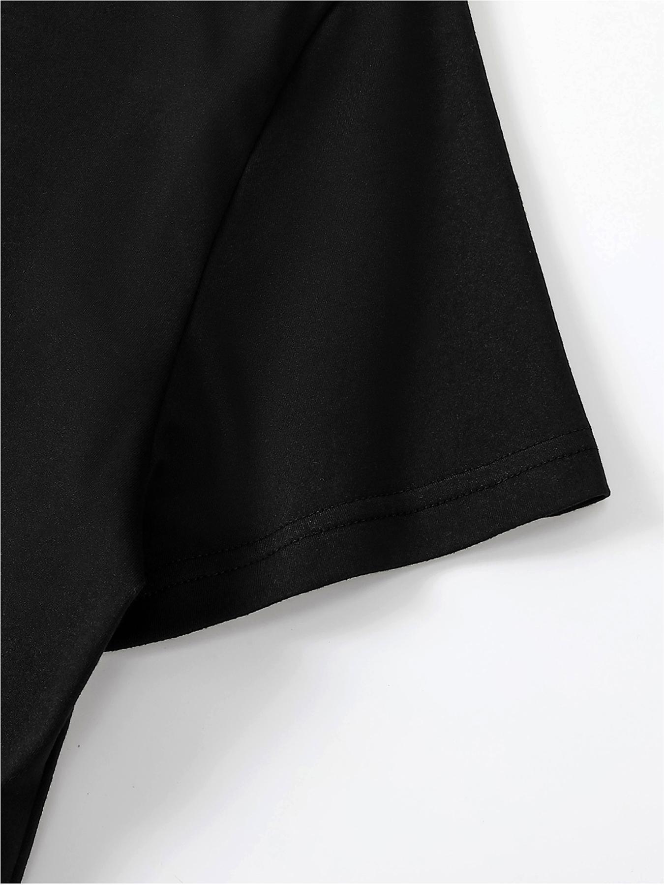 Men's and Women's Short Sleeve T-Shirt with Letter Character Print, Stylish Casual Fit Summer Tee for Youth, Versatile American Trendy Style