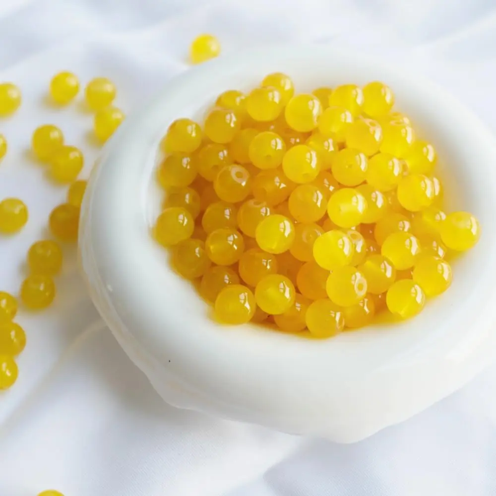 145 count Glass Beads, 8mm Glass Beads for Barcelet and  Making DIY Crafts (Yellow)