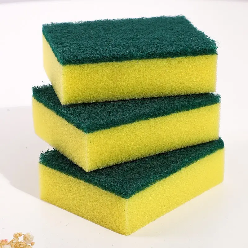 10-Pack Square Dish Sponges, Kitchen Cleaning Brushes, Dual-Sided Oil-Resistant Stain Remover, Soft Durable Kitchen Cleaners, Random Colors