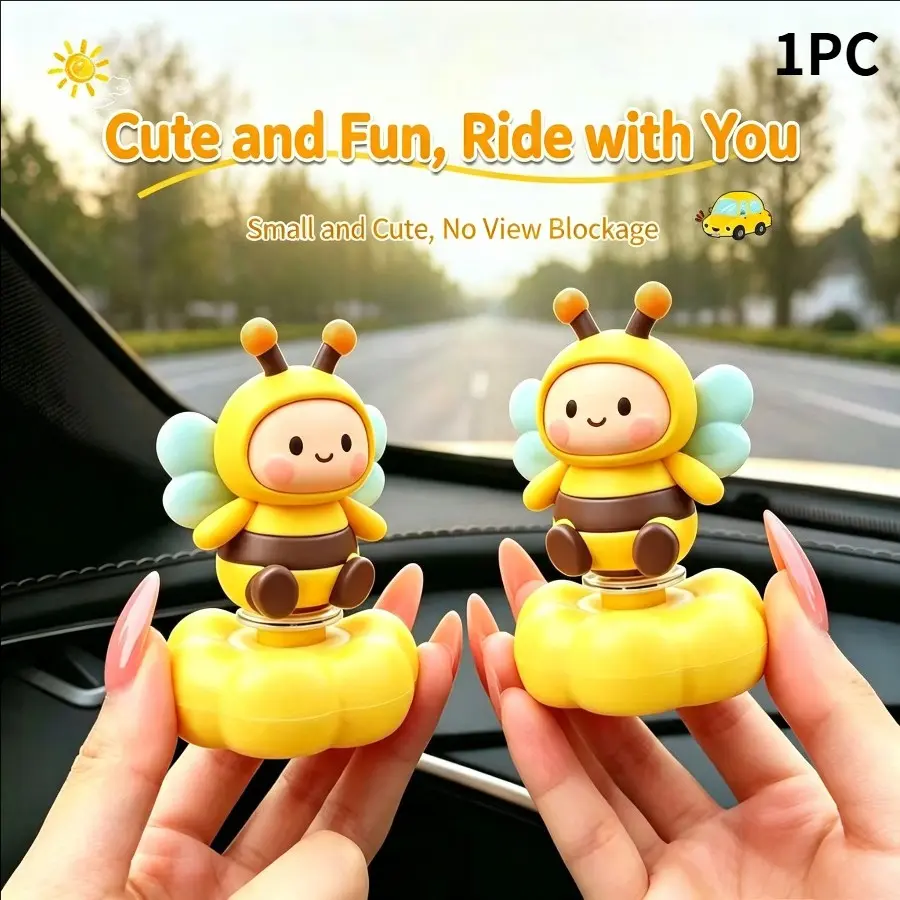 Rotating Bee Car Interior Decorative Item, Single Piece, Perfect for Adding Charm to Your Vehicle, Unique Automotive Accessory