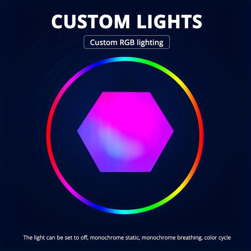 Smart LED Hexagonal RGB Color Changing Indoor Wall Light, USB Powered Voice/APP/Remote Control Dimmable Music Synchronized Night Light for Game Room, Home Theater, Party Smart LED Lighting