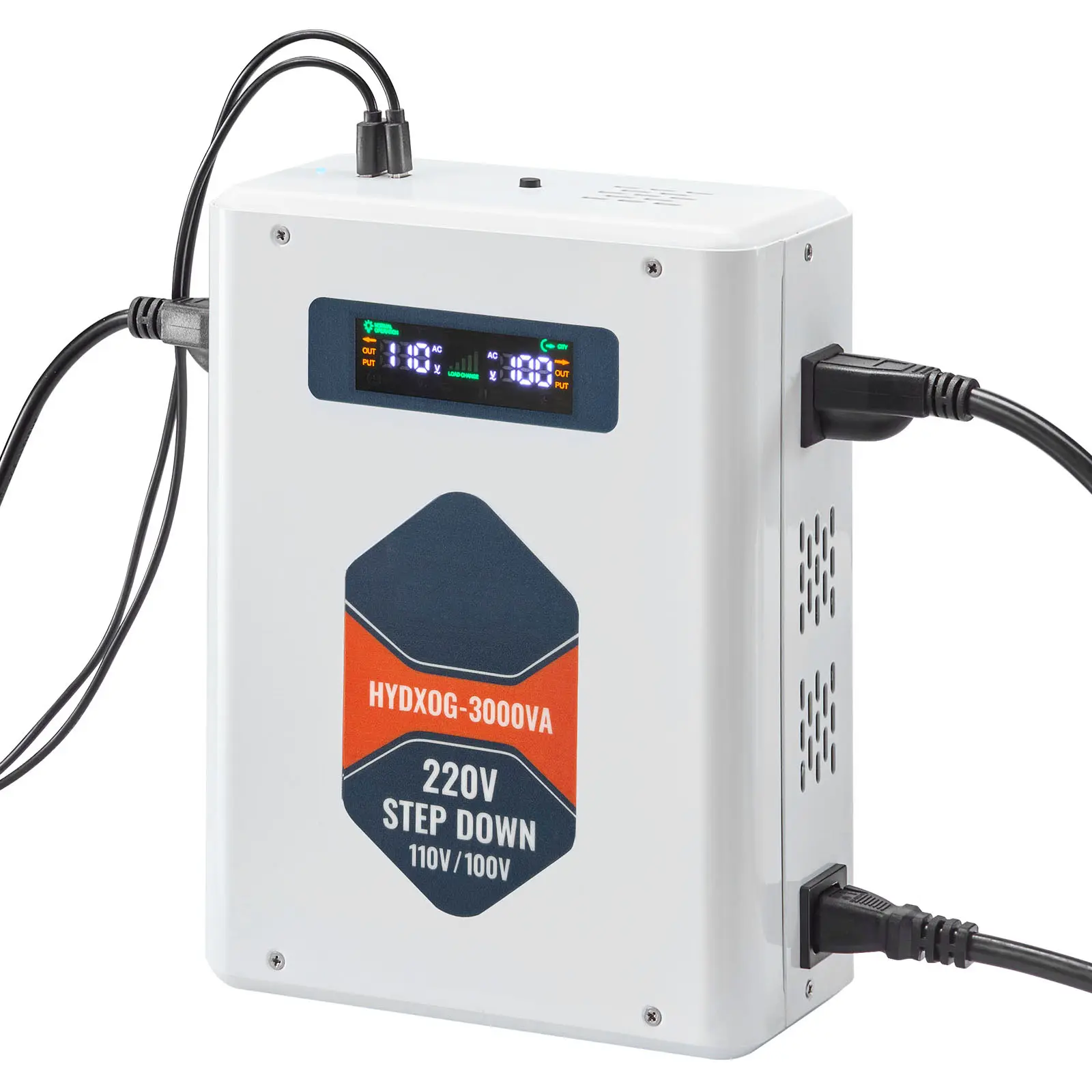 Step Down Voltage Converter, 3000VA (Recommended for Devices with Power Consumption Under 2400W), AC 220V 50Hz Input Voltage, LCD Display, Plug-and-Play Convenience