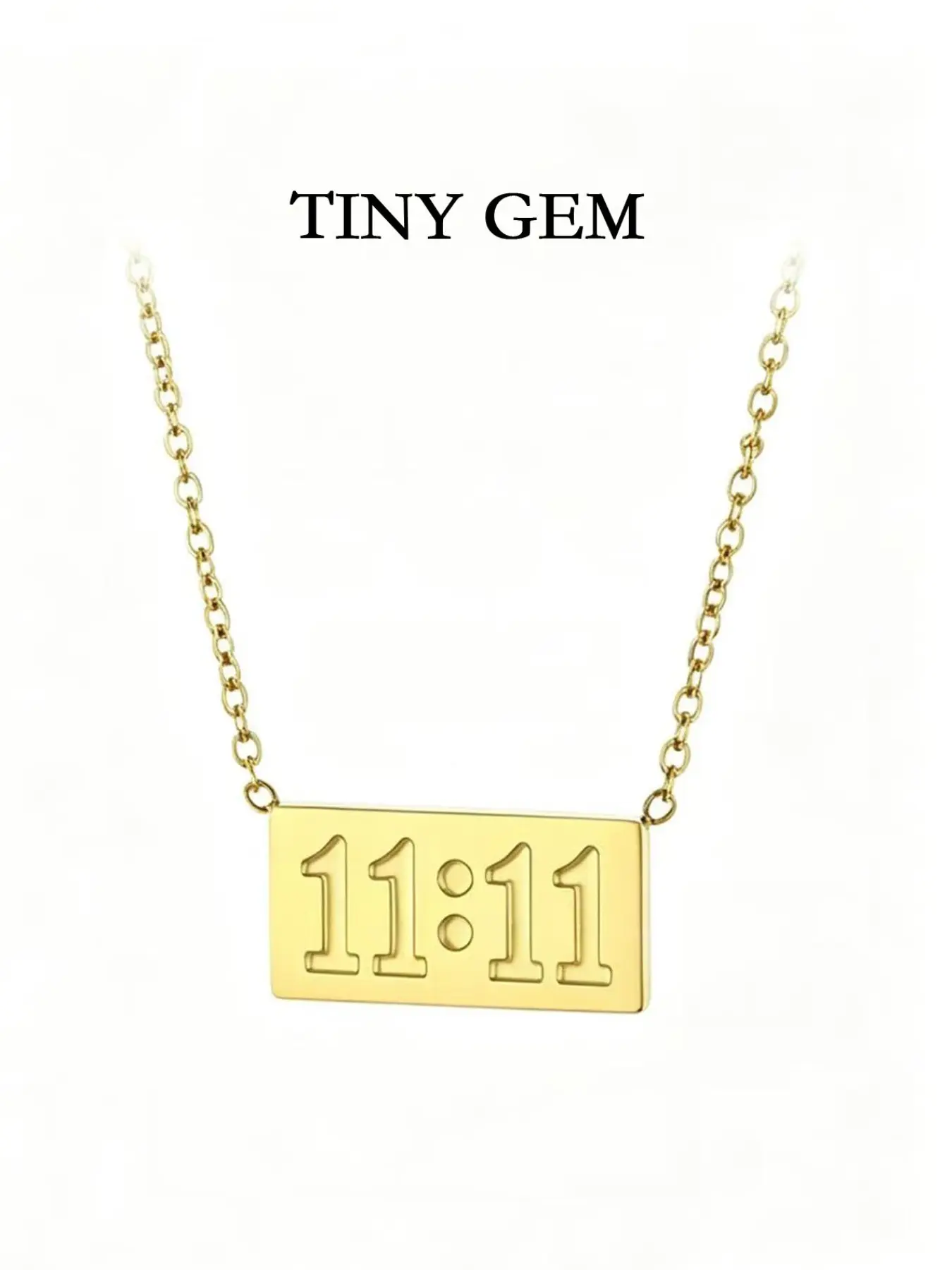 11:11 Lucky Number Pendant Necklace for Women, Titanium Steel Non-Fading Simple Unique Angel Number Collar Chain, Luxury Commuter Chain