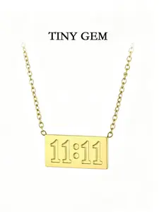 11:11 Lucky Number Pendant Necklace for Women, Titanium Steel Non-Fading Simple Unique Angel Number Collar Chain, Luxury Commuter Chain