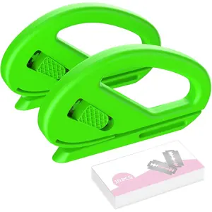 2-Pack Wrapping Paper Cutter with 10 Replaceable Blades, Gift Wrap Cutter Suitable for Most Wrapping Paper
