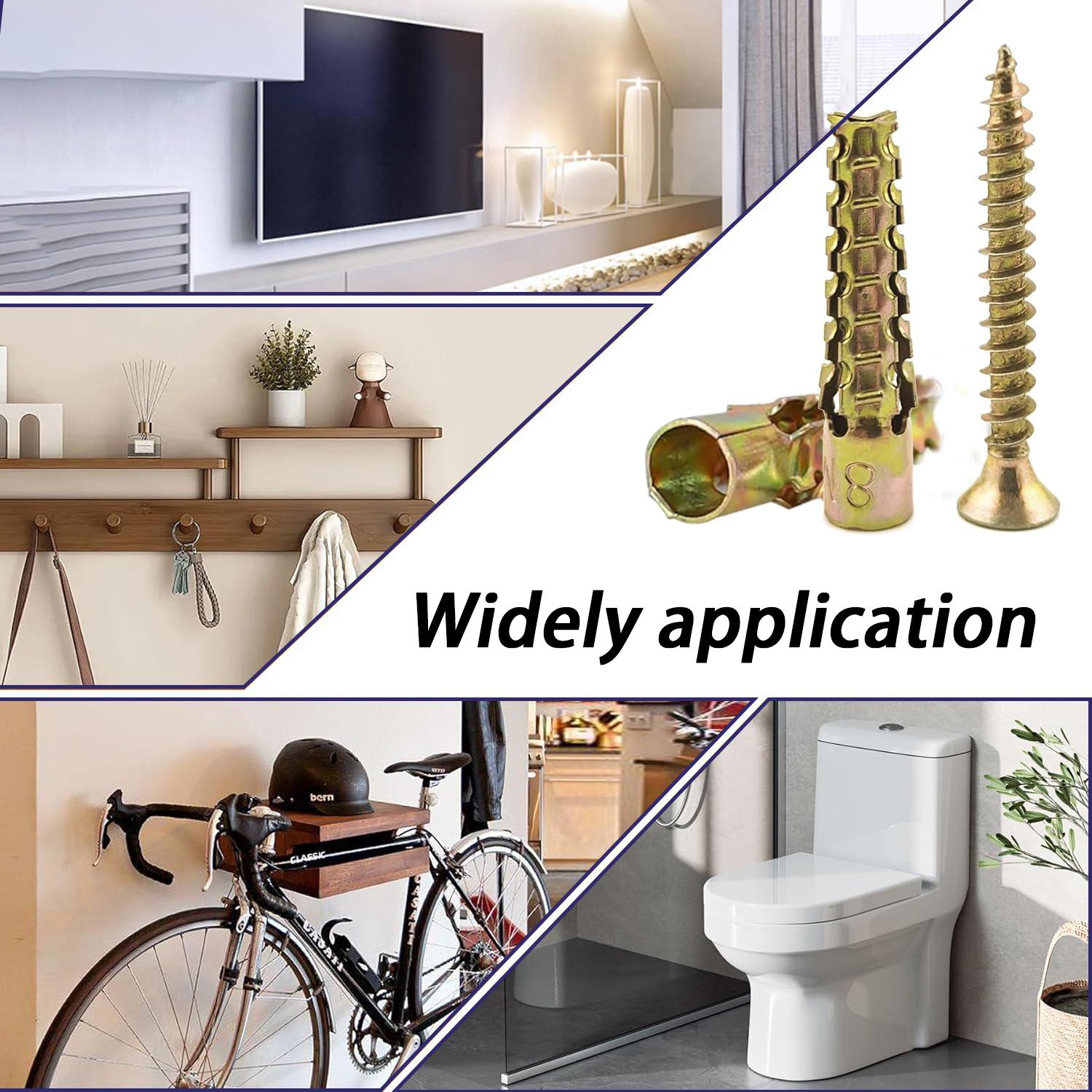 200PCS Self-Drilling Wall Anchor Kit 2026 Upgraded Gecko-Style Multi-Tooth Anchors 100LBS Load for Concrete Wood Hollow Walls Repair