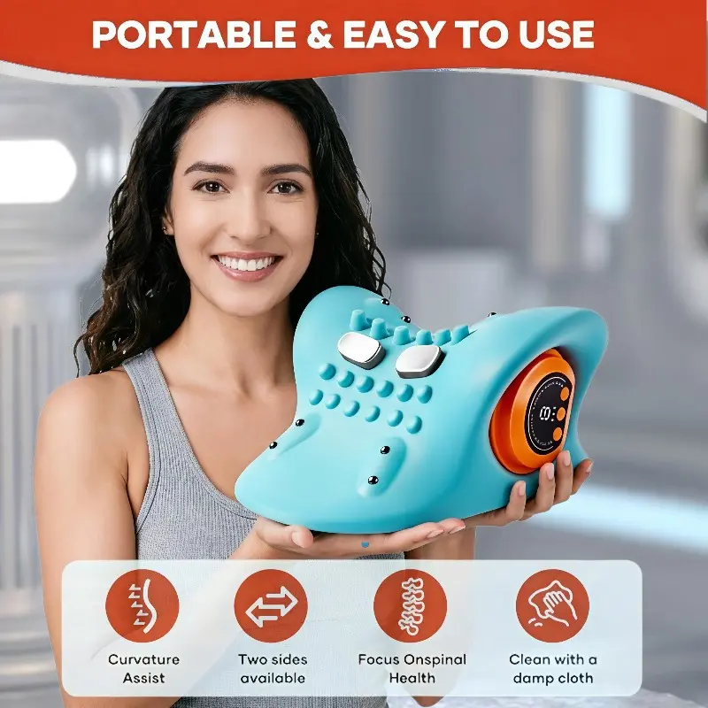 Multi-Functional Heating Shoulder Neck Massager, Electric Massage Pillow, Rechargeable Ergonomic Design, Perfect for Home and Office