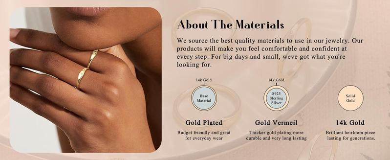 YADOCA 14K Plated Gold Filled Ring Initial Ring Dainty Simple Letter Band Rings Signet Stackable Pinky Alphabet Thin Thumb Rings for Women Non Tarnish Size 6 7 8 9 10