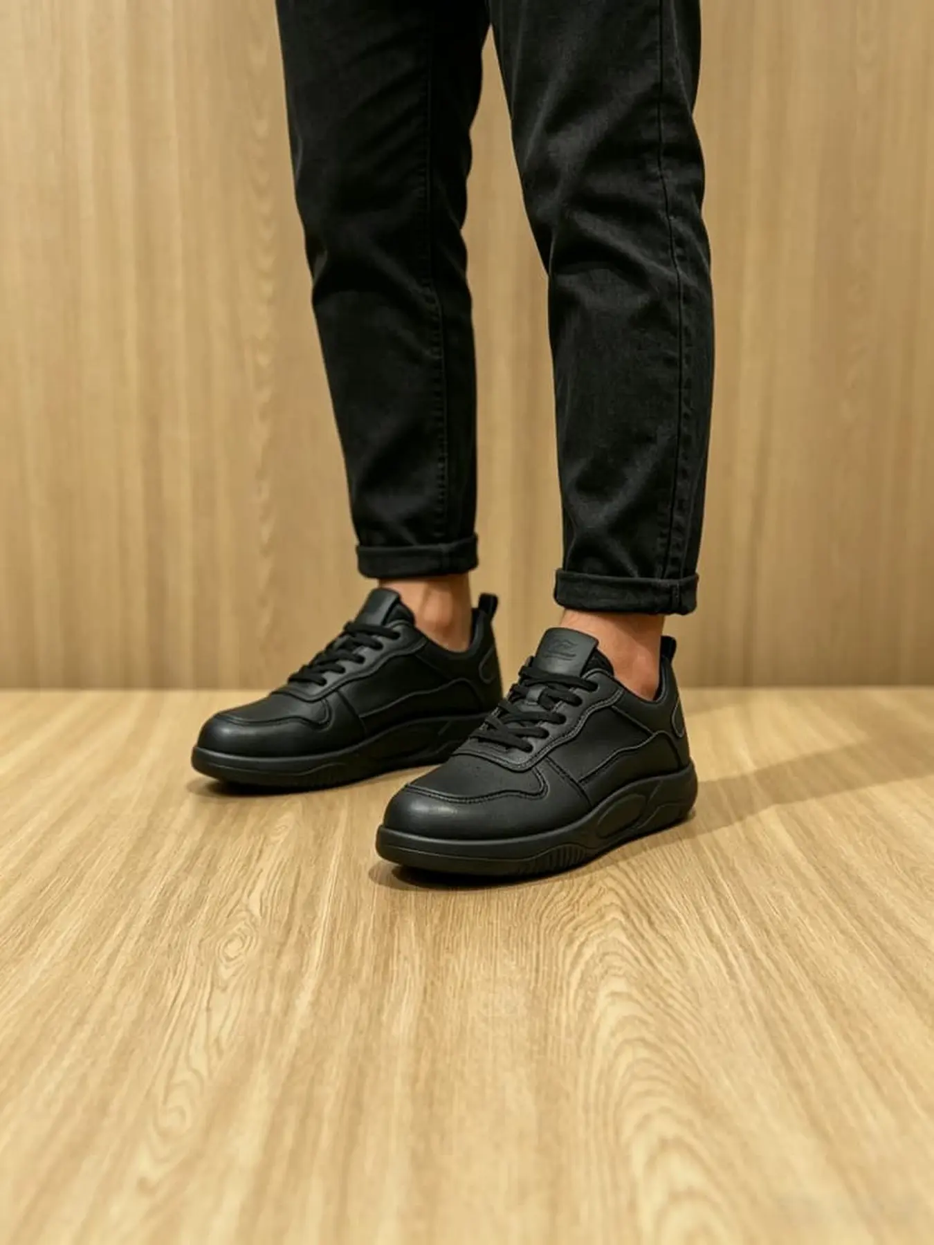Men Minimalist Korean Low Top White Skate Shoes Solid Lychee Leather With Breathable Holes Soft Anti-slip Flat Cushioned Sole Versatile Casual Footwear For Work School Shopping 3.
