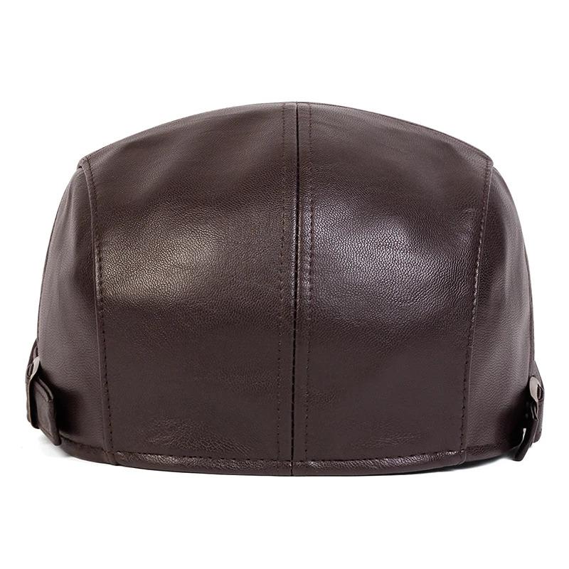 Men Retro 1985 Pu Leather Newsboy Caps British Painters Hats Spring Autumn Side Adjustable Flat Cap Hip Hop Berets