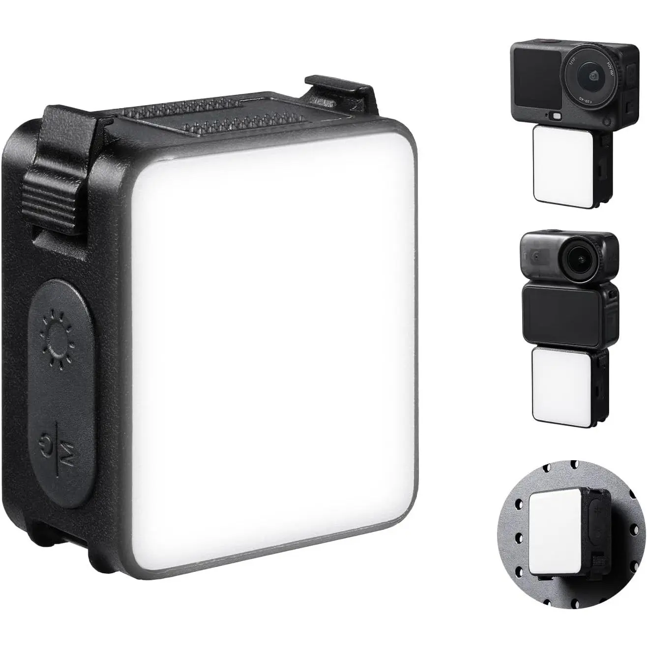 【DealsForYouDays】K&F CONCEPT Magnetic Quick Release Fill Light Compatible for DJI Osmo Action 6/Osmo Nano, Magnet Backplate 1.5W USB C Rechargeable Mini LED Vlogging Lighting, Action Camera Selfie Vlog Video Recording