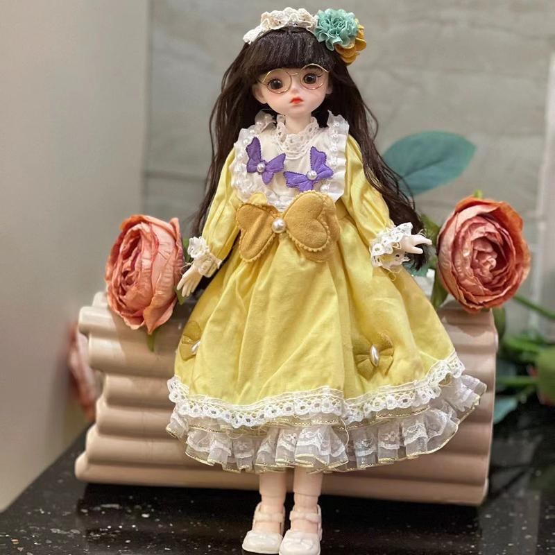 30cm Bjd Doll DIY Toys With Clothes Long Hair High Heel Princess Dress Up Doll Baby Girl  3D Eyes Beautiful Princess Accessories