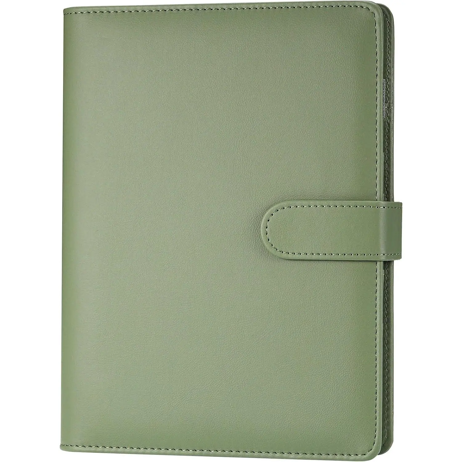 A5 Binder 6 Ring, Refillable Notebook Planner Cover, PU Leather Binder Journal for A5 Refill Paper, Loose Leaf Budget Binder Notebook Binder (Green)