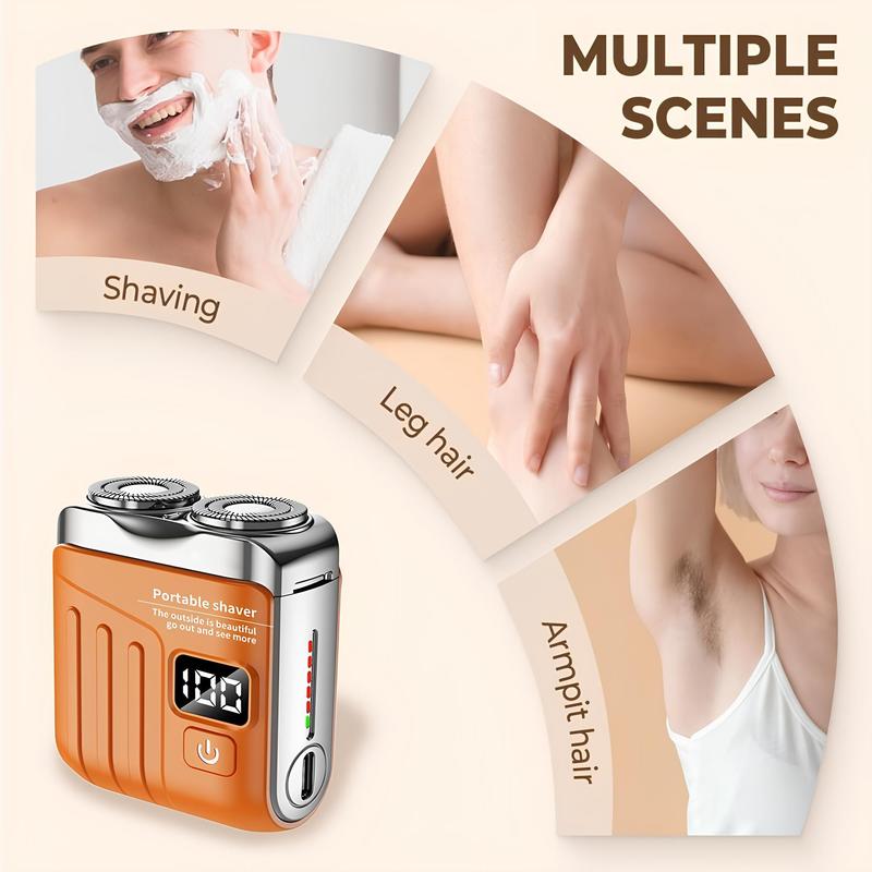 Mini Shavers for Men,Portable Rotary Dual Ring Electric Shaver,Mini Magnetic with Digital Display Washable Head Razor,USB Rechargeable Waterproof Electric Hair Cutting Machines,for Home Travel Mini Shavers for Men,Portable Rotary Dual Ring Electric Shaver,Mini Magnetic with Digital Display Washable Head Razor,USB Rechargeable Waterproof Electric Hair Cutting Machines,for Home Travel