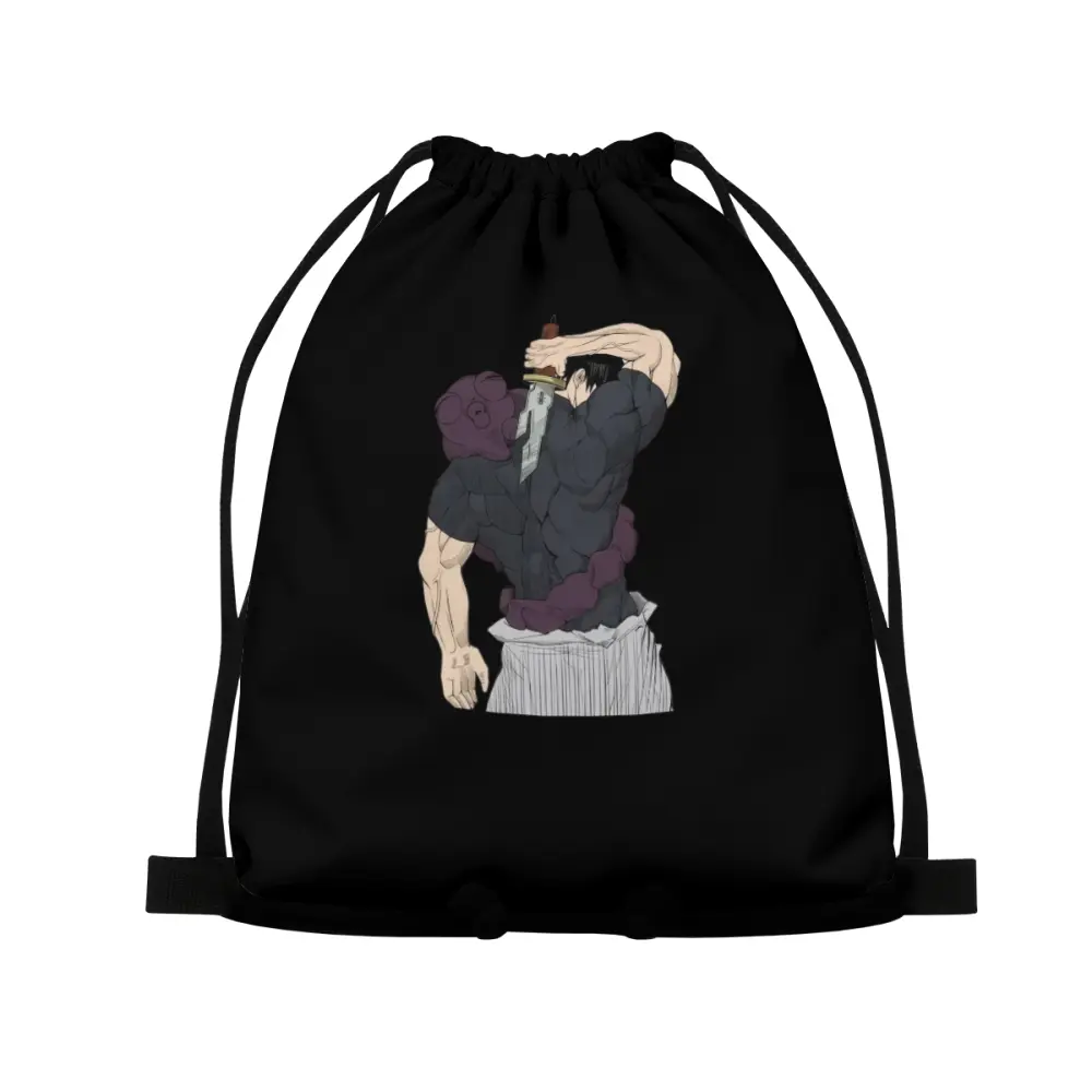 Jujutsu Kaisen Anime Drawstring Backpack, Gojo Satoru Ryomen Sukuna & Toji Fushiguro Printed Gym Sackpack, Black Cinch Bag for School Sport Fans