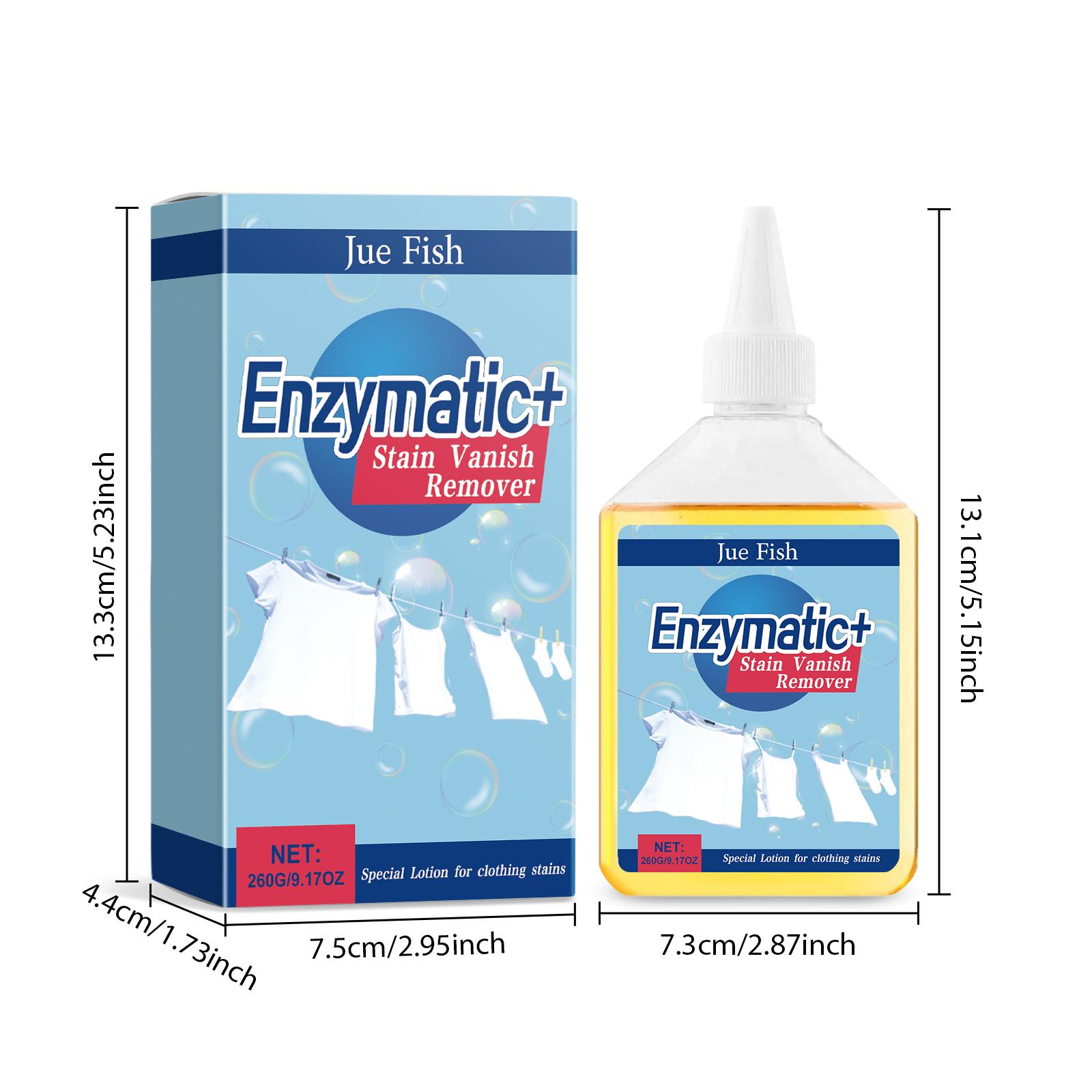 Jue Fish Clothing Enzyme Cleaner, Clean Stubborn Dirt Stains Yellow Sweat Stains Multi-Purpose Clothing Cleaner