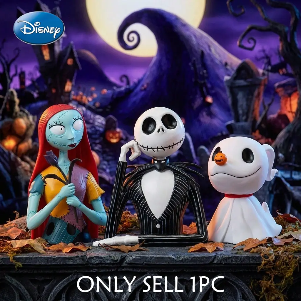1PC DISNEY Nightmare Before Christmas Licensed 3D PVC Coin Bank Set Sally Jack Zero Desk Decor Collectible Gift