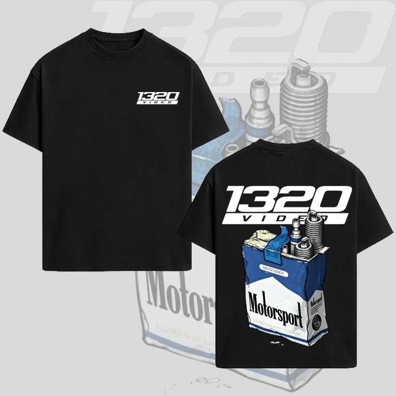 1320 Video Spark Plug T-Shirt, High-Performance Car Pattern T-Shirt, Pure Cotton Racing Suit, Street Style Gift, Father'S Day Shirt, Summer T-Shirt Design For Boys' Accessories
