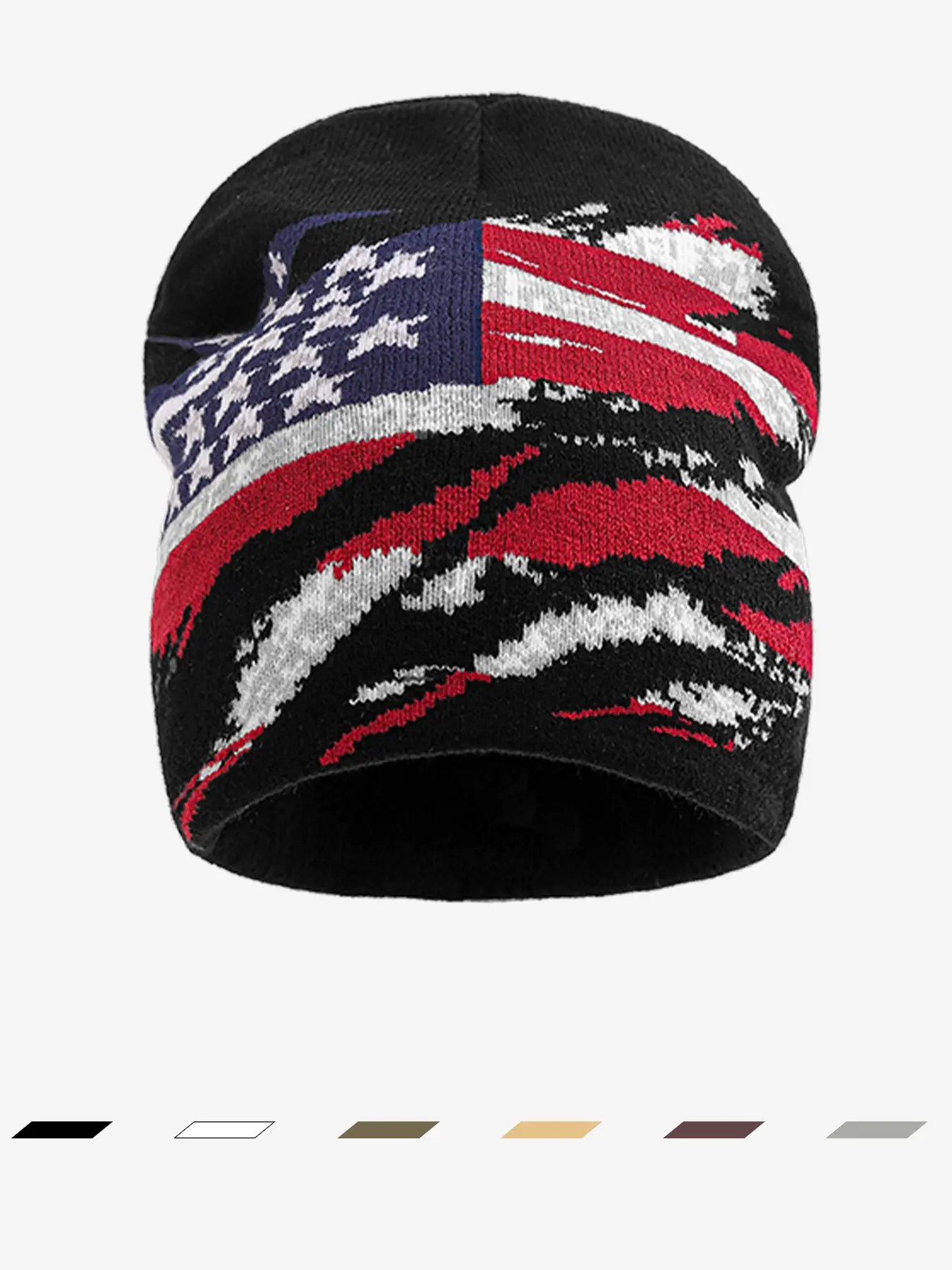1 PC Men's and Women's Universal Vintage Weathered American Flag Jacquard Knitted Cold Cap, Trendy and Fashionable, Versatile and Warm Knitted Hat, Suitable for Daily Commuting, Outdoor Travel and Other Occasions, Appropriate as a Gift