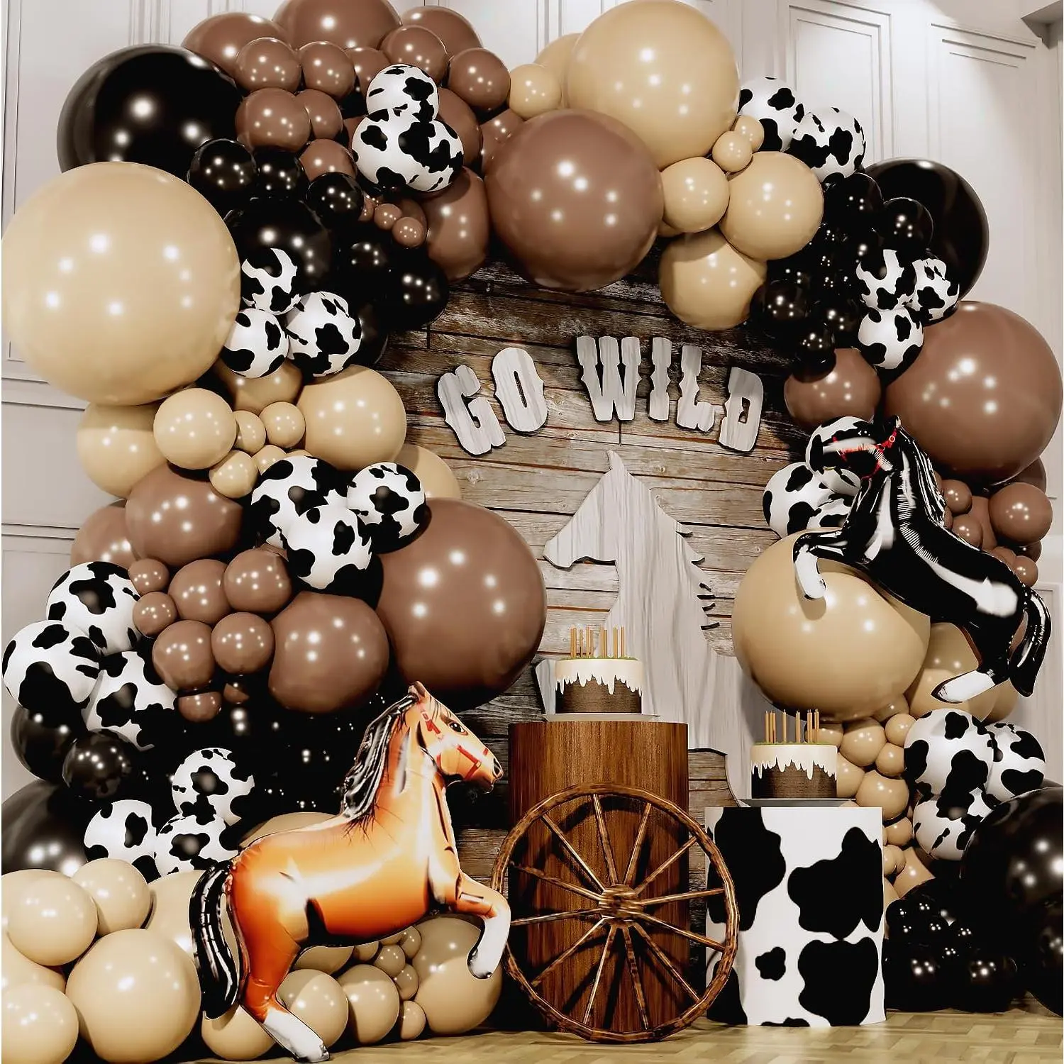 -IN-1  Balloon Arch Kit with BONUS Horse Balloons for  Party ations - Cowboy Balloon Arch Kit for Westerns  Shower ation & Cow Party ations - Westerns Balloons