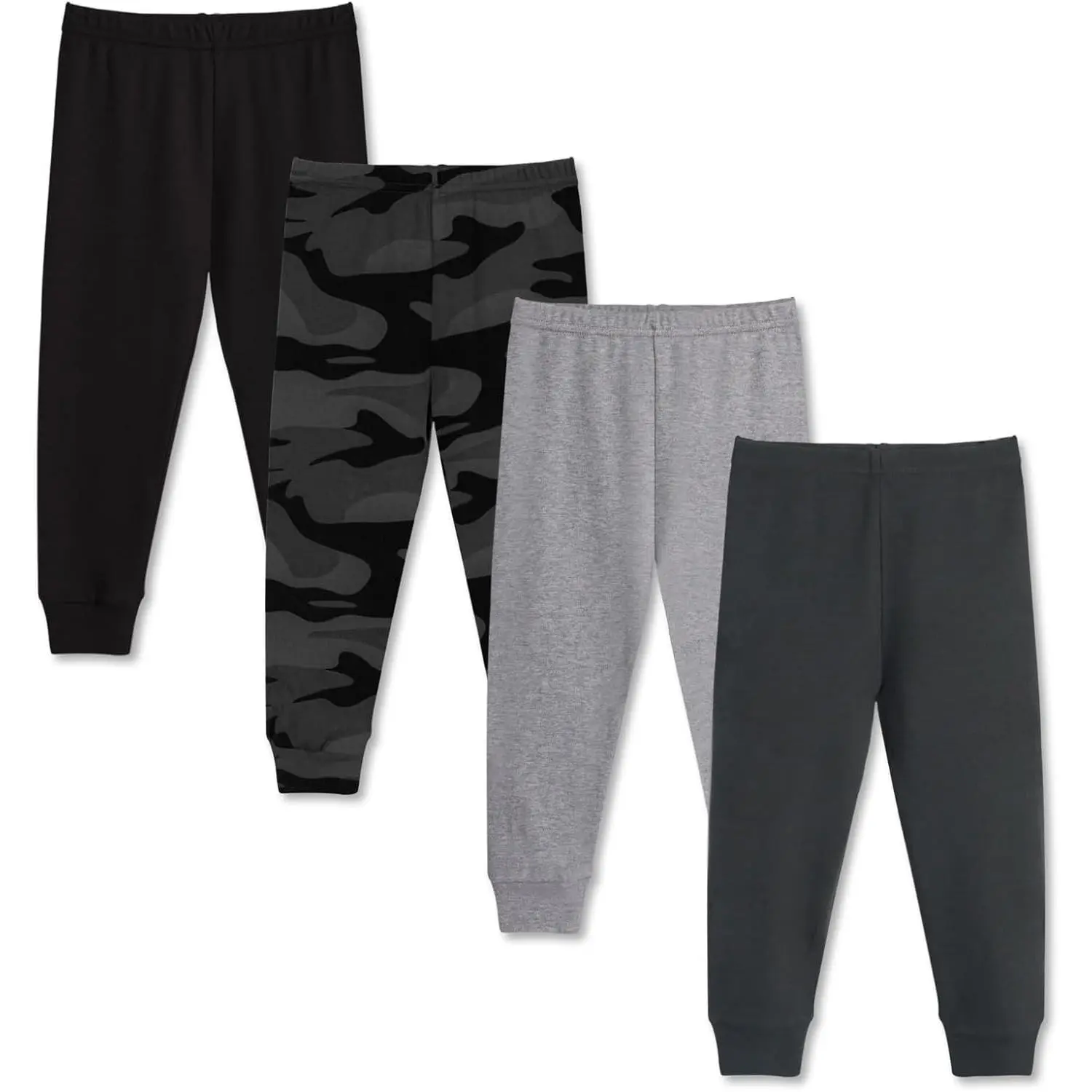 Baby and Toddler Boys Cotton Pants, 4 Pack 2T-6Y Joggers Sweatpants for BoysGift.