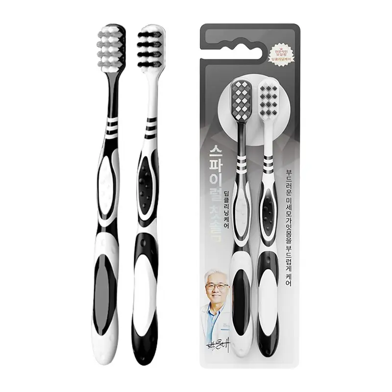 pack fo 2 Hard-bristled toothbrush for adults extra hard and durable high-end medium-hard bristles a cleaning marvel for removing stains and plaque