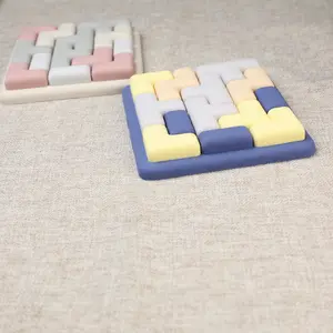 Silicone Russian Puzzle Blocks Finger Toys Push Bubble Sensory Toy for Kids and Adults Tangram Jigsaw Educational Toy to Child