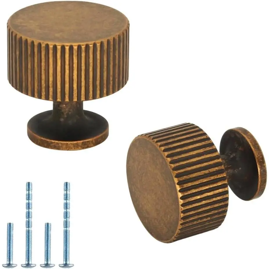 12 Pack Solid Vintage Antique Brass Cabinet Knobs Dresser Knobs, Drawer Pulls for Cabinets, Bathroom, Cupboard, Kitchen Hardware