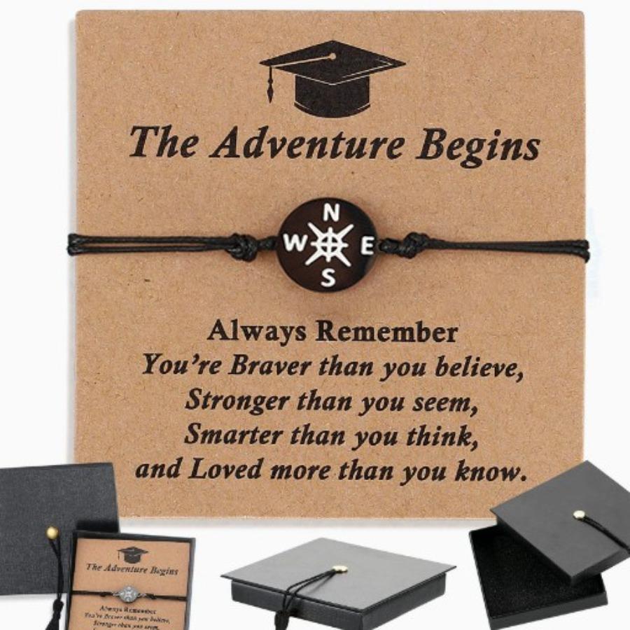 Graduation Gifts for Her Him Kindergarten Class of 2026 Cool High School College Graduation Gift 5th 8th Grade Teen Girl Boy Bracelet Women Jewelry Cards Middle School Nurse Senior Daughter Student Adjustable Cuffs