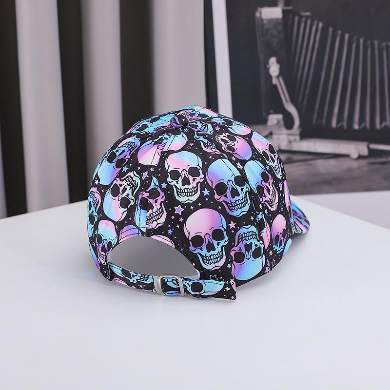 New cross-border Halloween baseball cap, outdoor casual sun hat for women, fashionable and versatile, popular printed duckbill cap