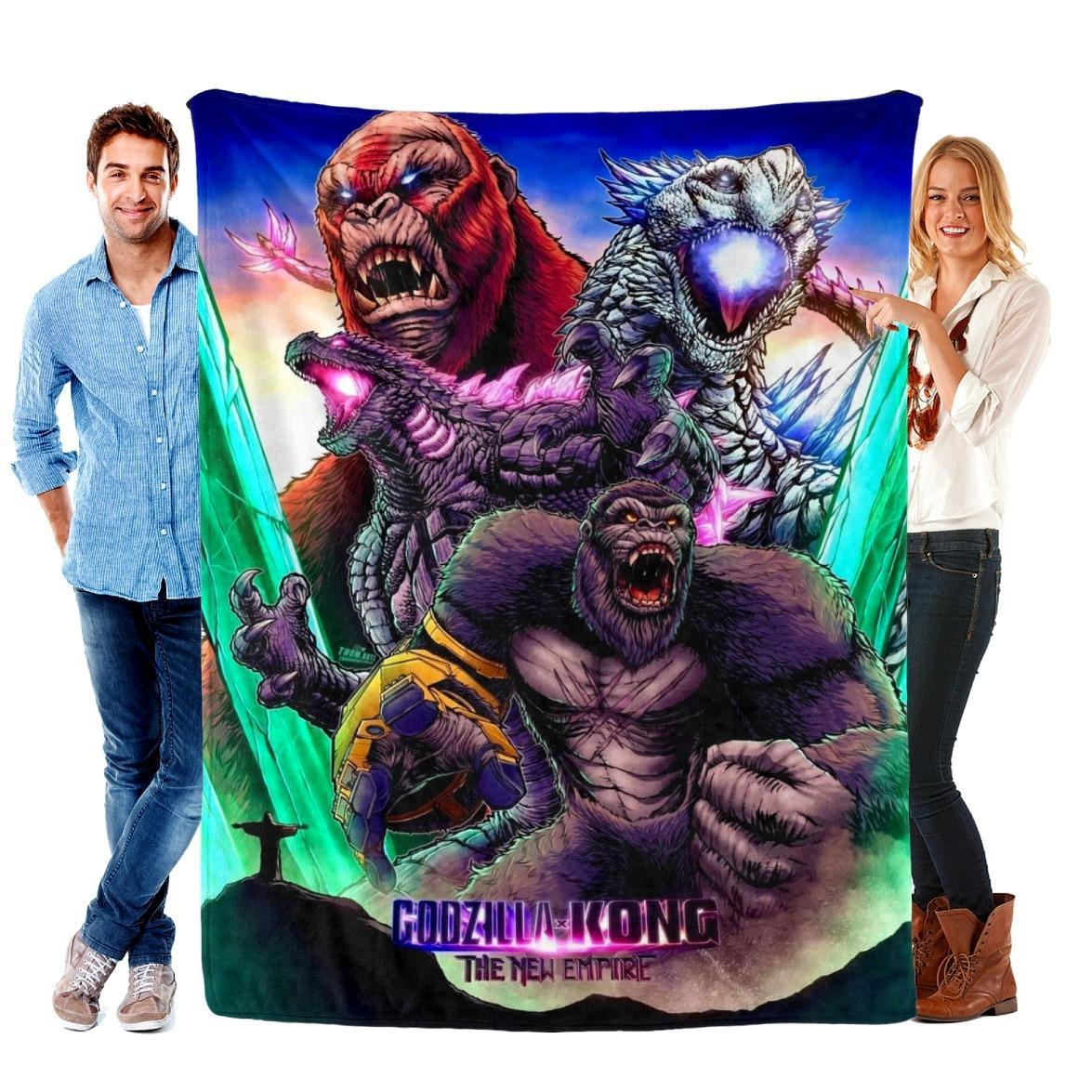 Kong Vs Godzilla Soft Comfy Blanket, Soft Lightweight Throw for Bed Sofa Office Camping Travel, Perfect Gift for Sci-Fi Fans. Kong Vs Godzilla Soft Comfy Blanket, Soft Lightweight Throw for Bed Sofa Office Camping Travel, Perfect Gift for Sci-Fi Fans.