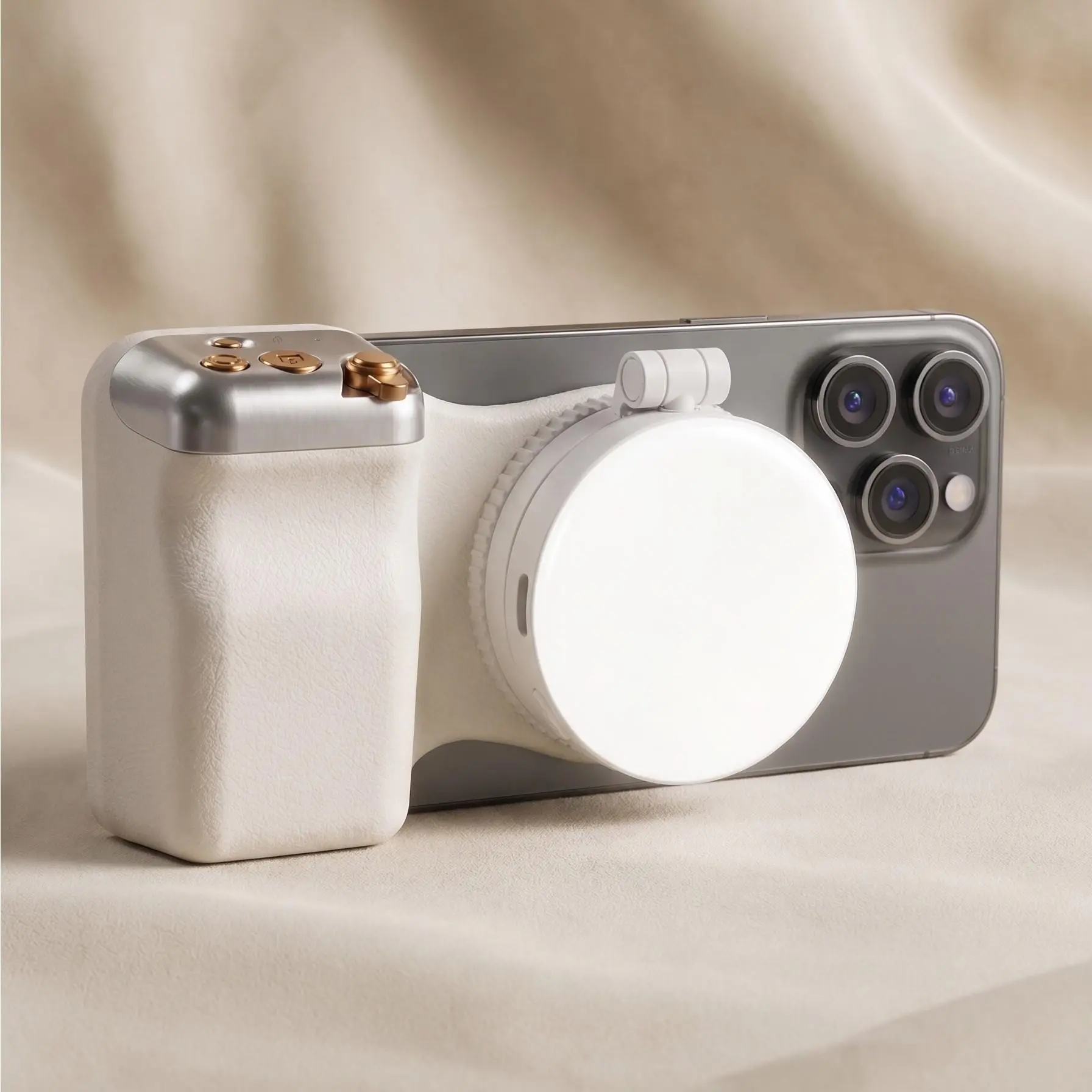 Magsafe Magnetic Phone Photography Handle with Ring Light, Adjustable Color Temperature, Compatible with iPhone 12+, Android Adapter Included