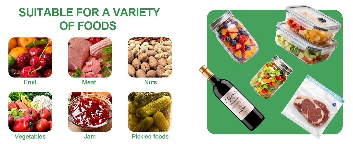 Upgraded 4-in-1Electric Mason Jar Vacuum Sealer Kit for Wide &Regular Mouth Jars,Wine Bottles,Vacuum Bags,Containers,Portable Automatic Canning Vacuum Sealer Machine for Kitchen,RV Travel Food Storage