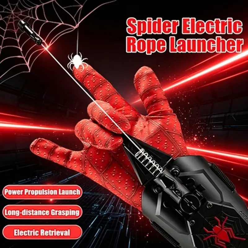 Spider Web Shooter V2 Upgrade, Interactive Spider Silk Role Play, Parent-Child Battle Game, Home Outdoor Fun, USB PD Charging Included