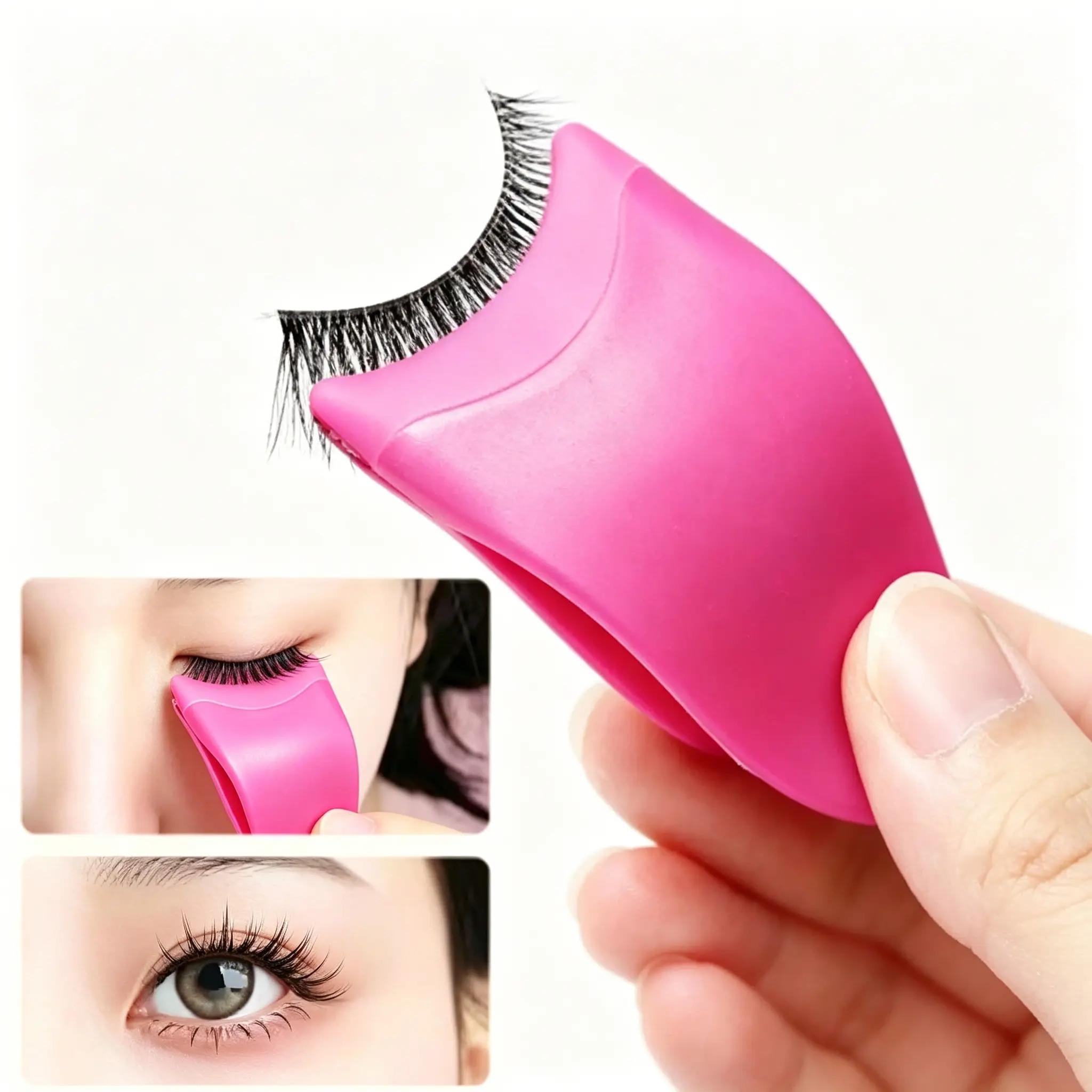 False Eyelash Applicator Clip, Wide Arc False Eyelash Application Tool, Safe Plastic Lash Brush, Beginner-Friendly Lash Helper, Diy Lash Tools