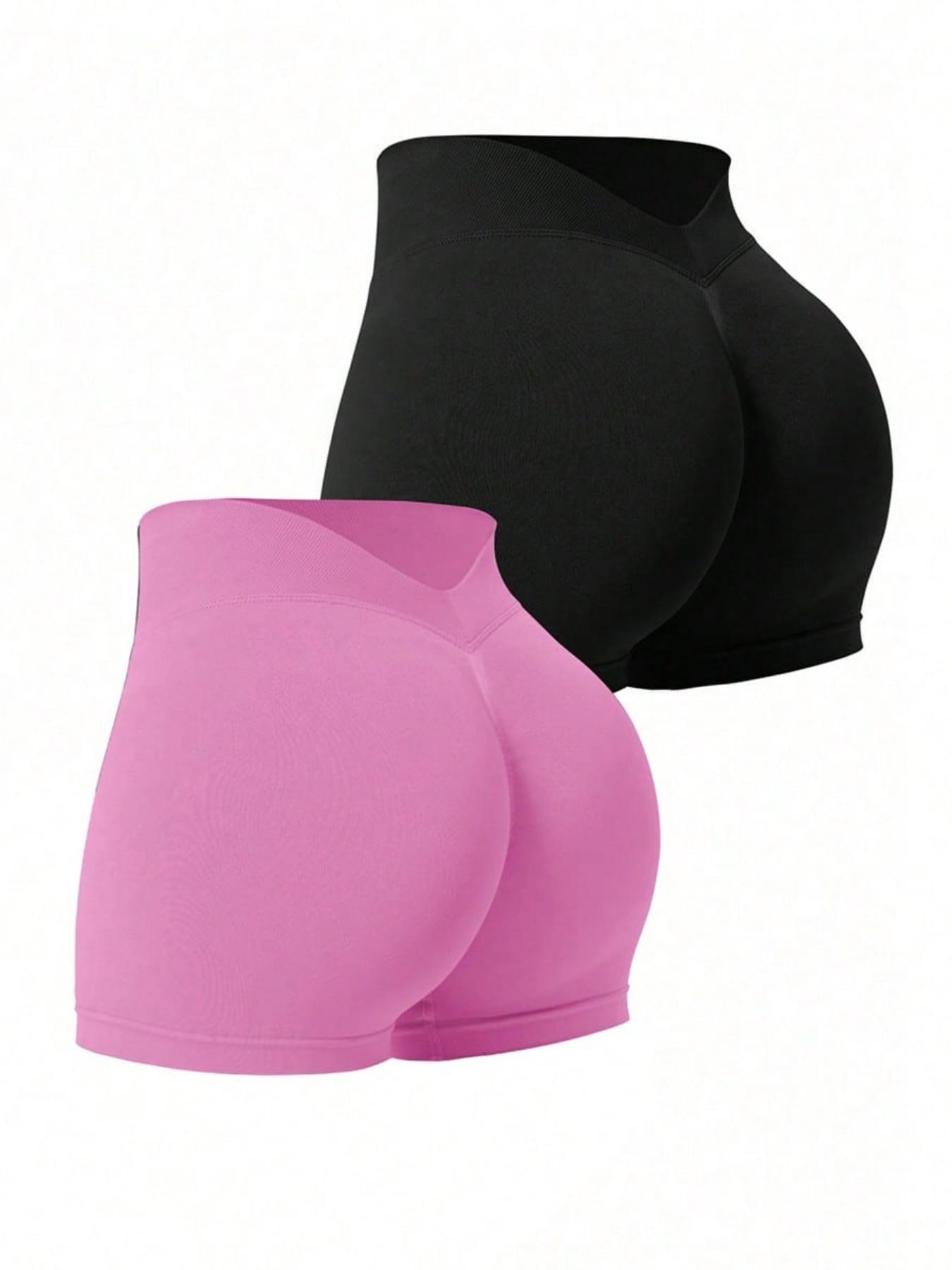 Women's Solid Color Gym Shorts, Running Yoga Shorts, Breathable Comfortable Skinny Shorts for Yoga Gym Workout, Ladies Sportswear for All Seasons