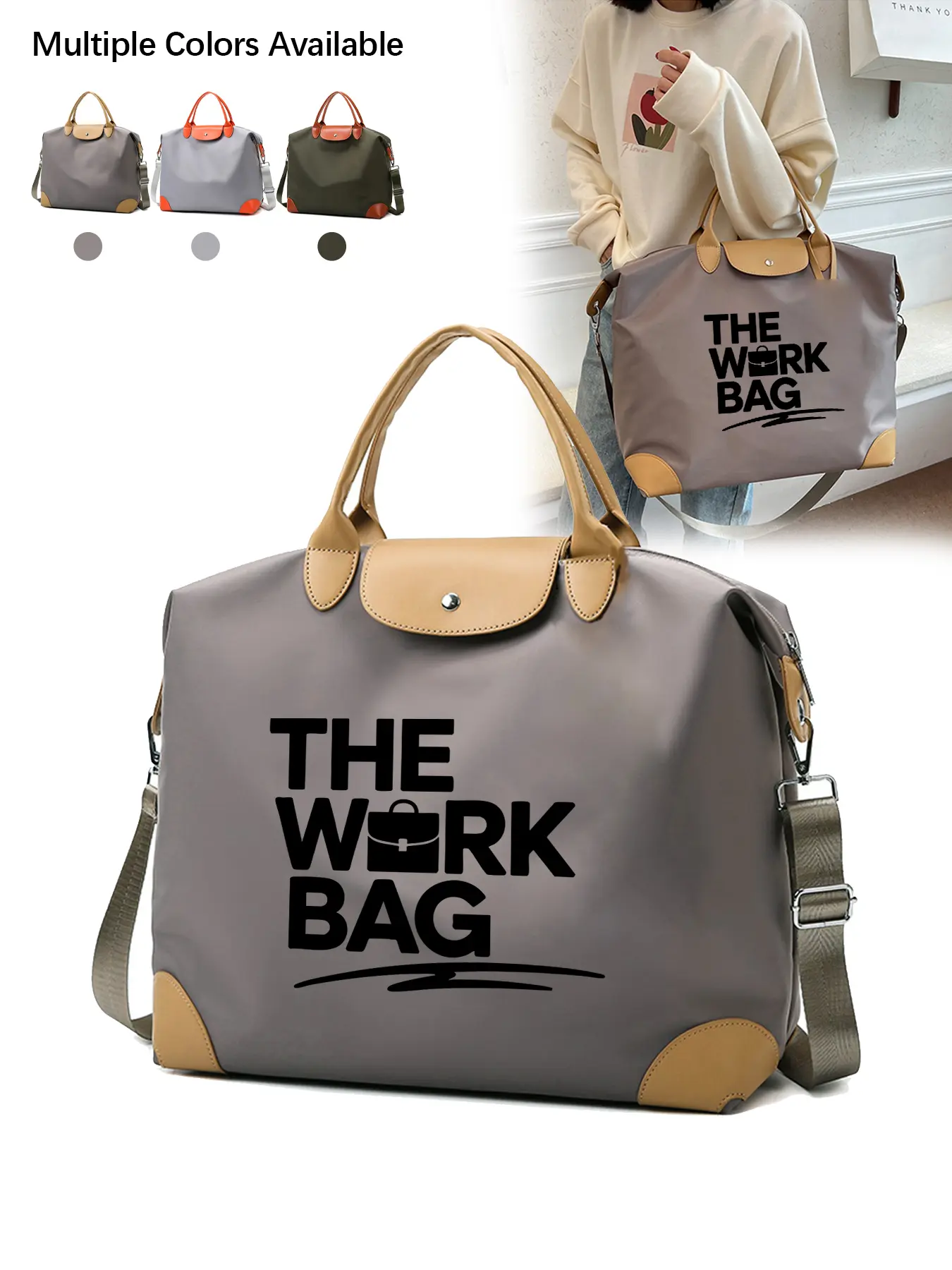 THE WORK BAG Large Capacity Tote Bag, Unisex Shoulder & Handbag, Stylish Commuter Portable Laptop Bag. Suitable for work, trips and overnight stays, great for gifting.