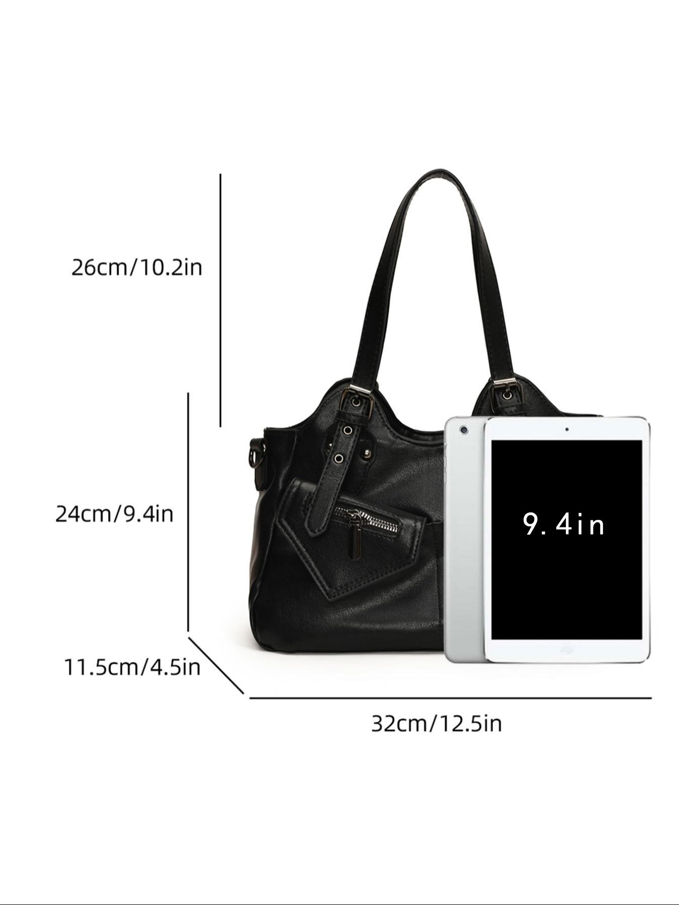 Women's Elegant Grommet Eyelet Design Tote Bag, PU Tote Satchel, Fashionable Large Capacity Shoulder Bag, Casual Versatile Crossbody Bag for Daily Outings, Short Outings, Mothers Day Gift Ideas