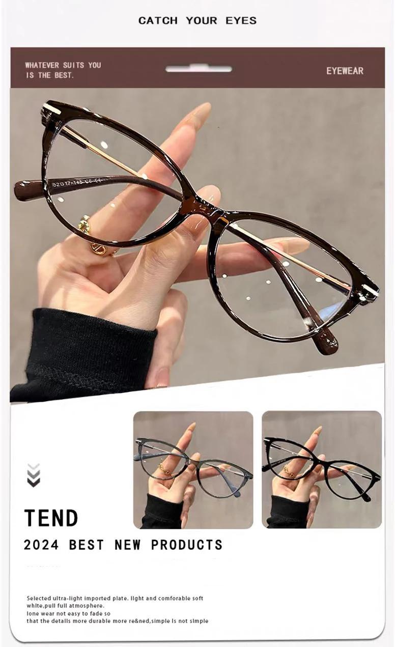 Ultralight Hd Cat-eye Reading Glasses For Women's Anti-blue Light Fashion Young Middle-aged And Elderly Goggles