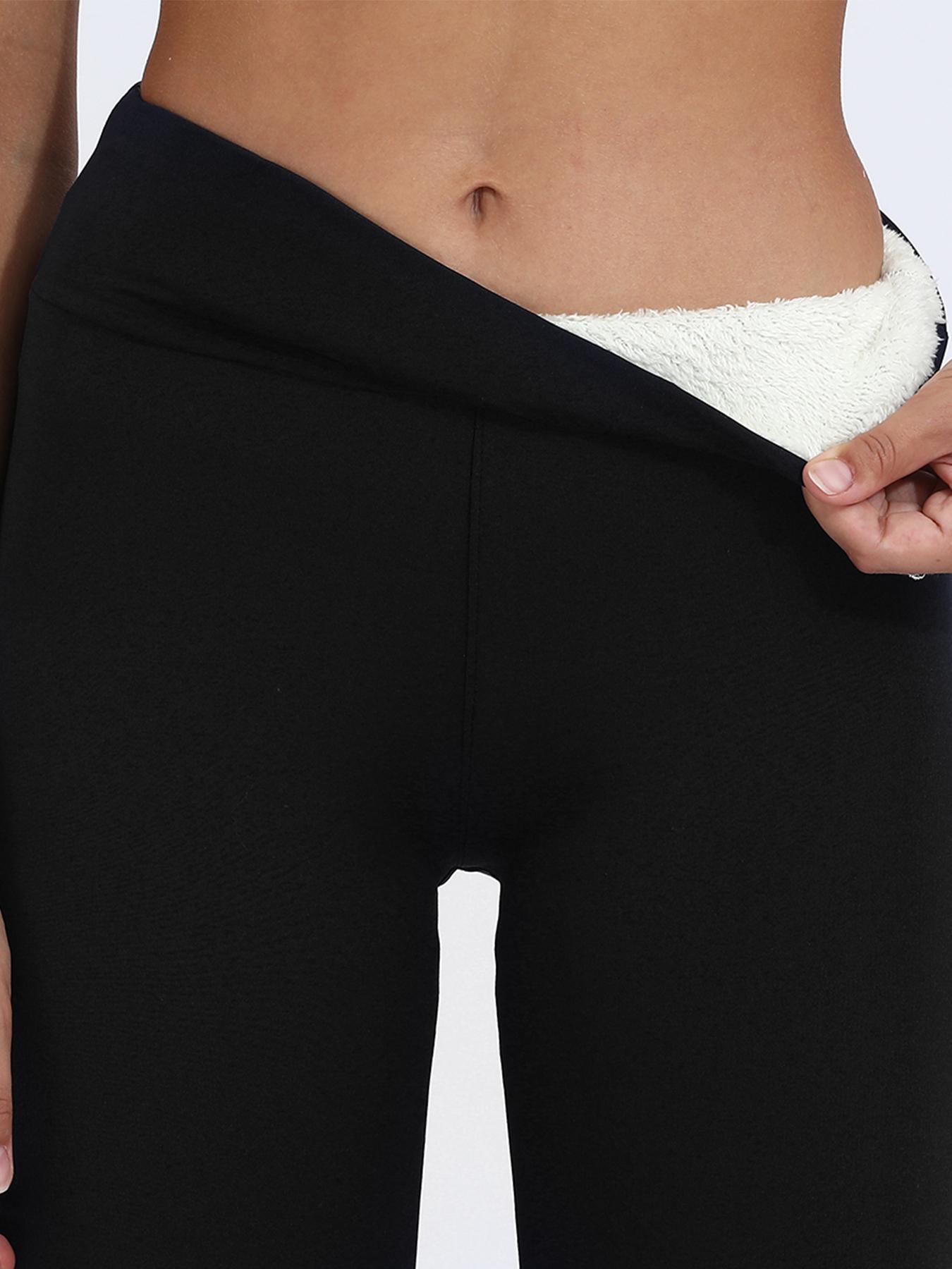 Women's High-Waisted Thermal Leggings with Pockets, Elastic Winter Yoga Pants, Tight-Fit Sporty Style, Thick Fabric, Perfect for Cold Weather, Athleisure Fitness Leggings