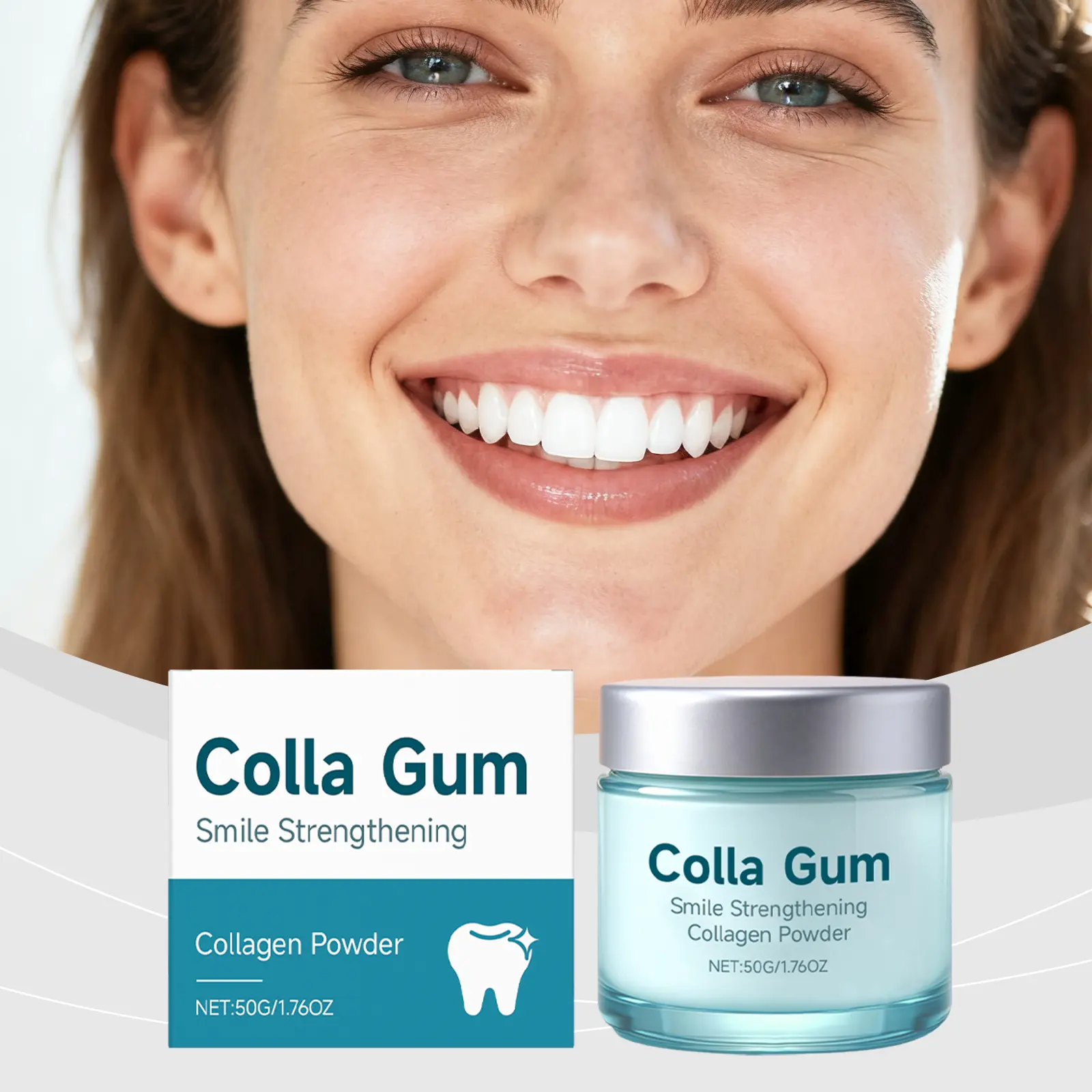 MOSMIA  Collagen Tooth Powder, gently cleanses, protects tooth surface stains, freshens your smile, daily oral care tooth powder