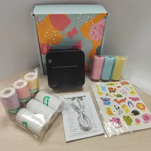 Portable Mini Printer, Thermal Label Printer with 9 Rolls Paper, Ideal for Notes, Photos, Labels, To-Do Lists, Perfect Gift