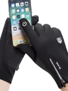 Touchscreen Waterproof Cycling Gloves, Winter Fleece Lined Warm Anti-Slip Windproof, Unisex Outdoor Riding Mitts